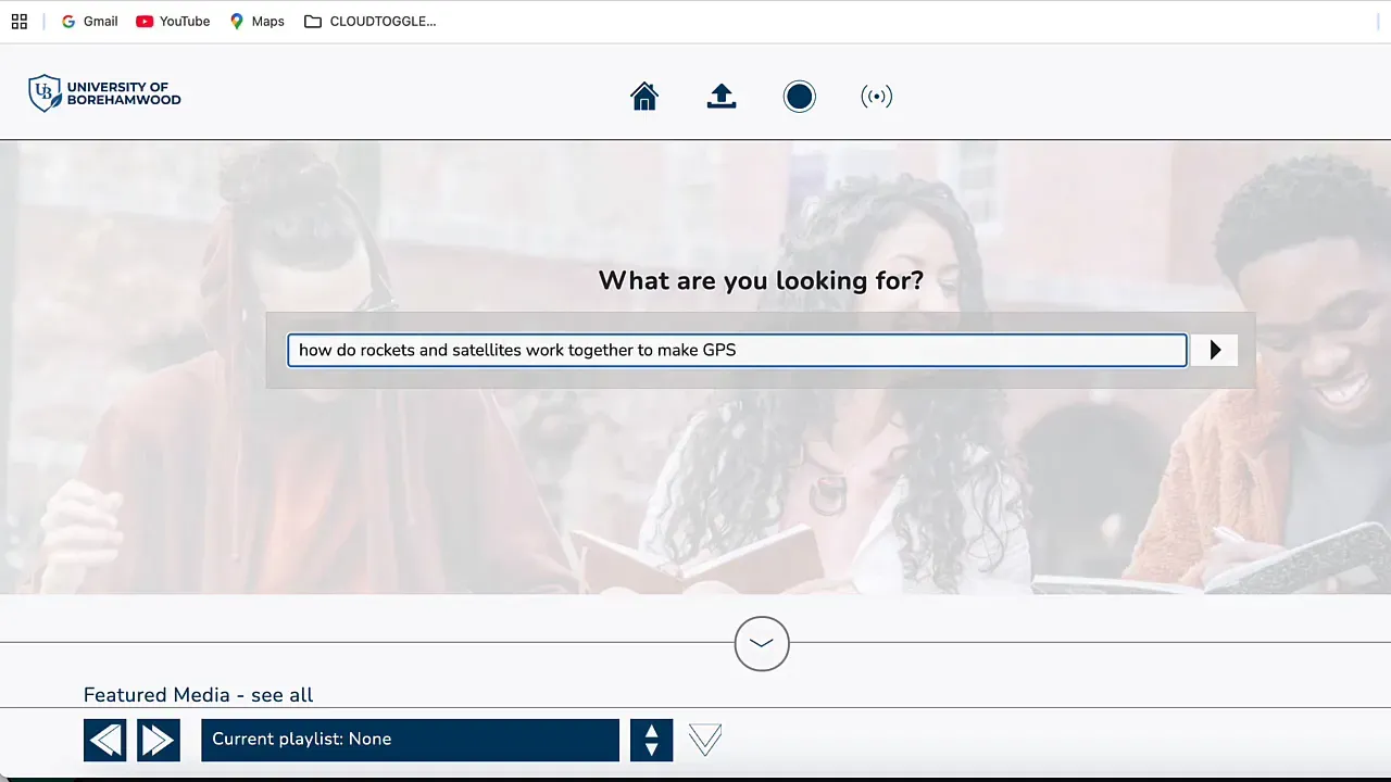 MEDIAL search page with a long natural language query typed into the search bar