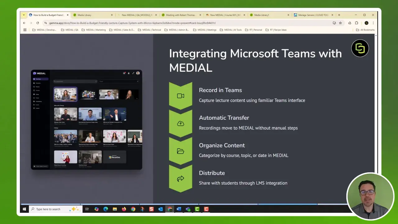 MEDIAL ingest settings showing Teams integration options