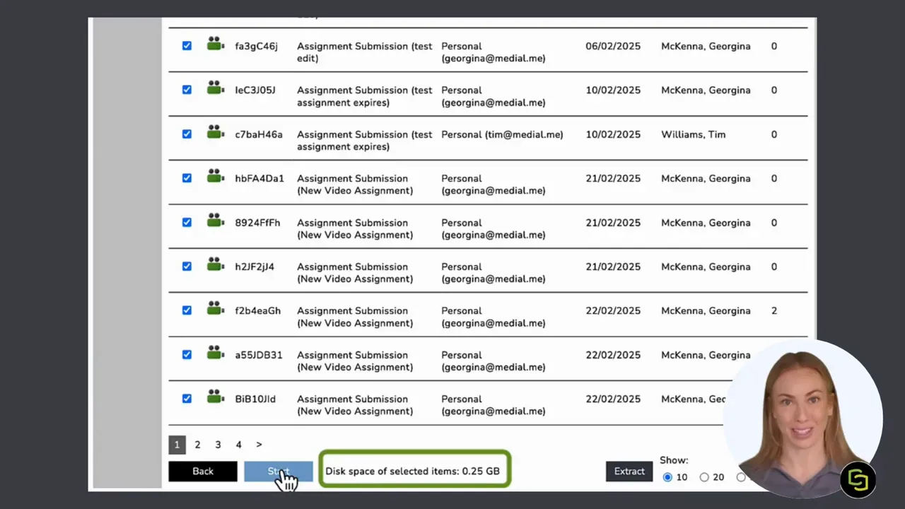 Preview list showing files selected for archiving and disk savings estimate