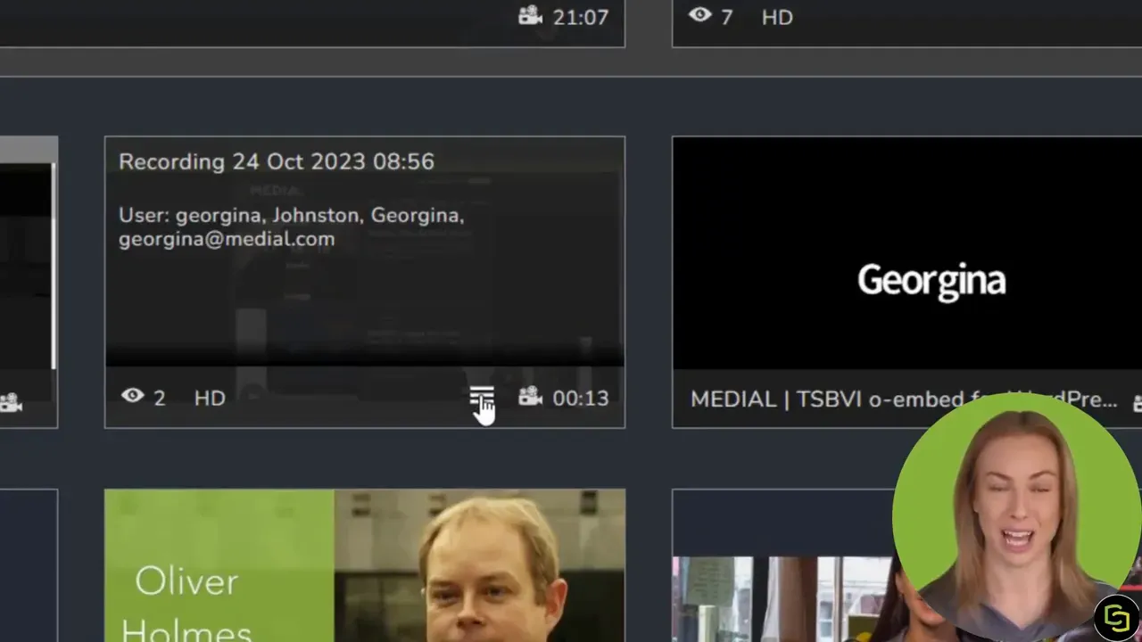 MEDIAL content library showing a video tile menu with Edit and Delete options