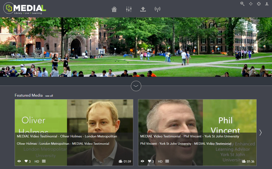 The MEDIAL Library video portal with featured lecture videos